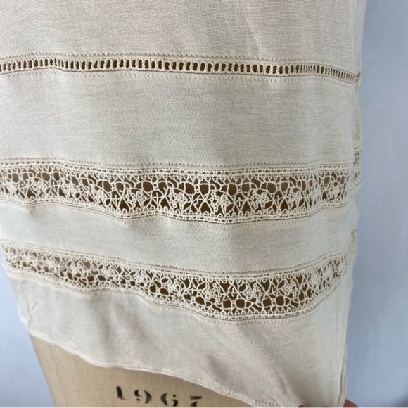 Wilfred (Aritzia) Cream Reve Crochet Detail T-Shirt Size XS - Picture 4 of 10